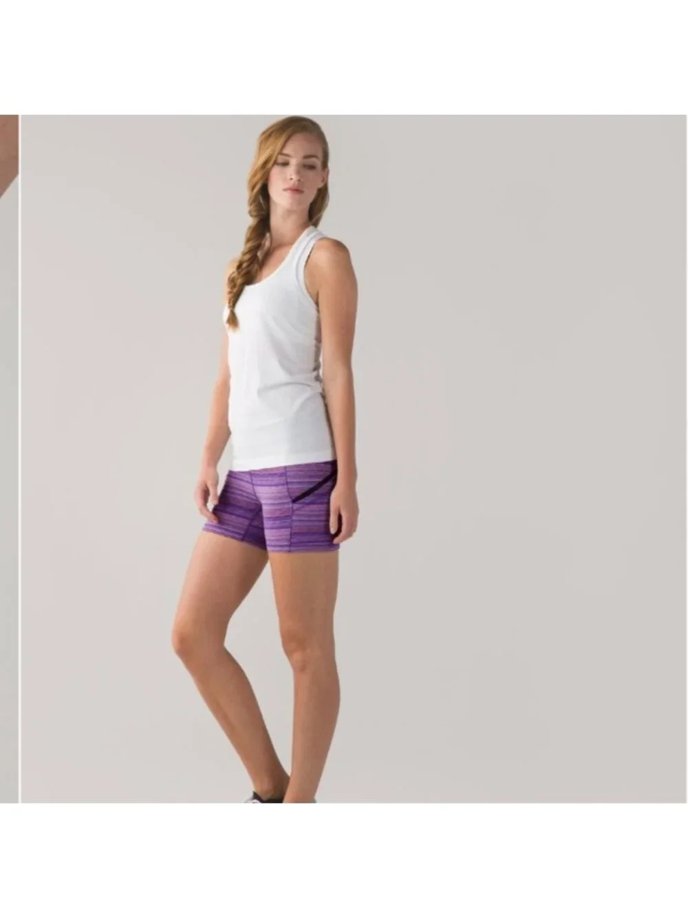 Lululemon What The Sport Short Space Dye Twist Iris Flower Pink Shell